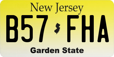 NJ license plate B57FHA