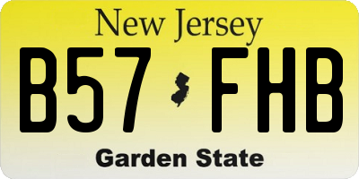 NJ license plate B57FHB