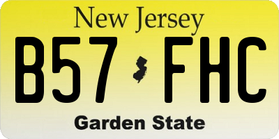 NJ license plate B57FHC