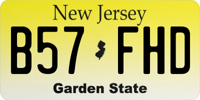 NJ license plate B57FHD