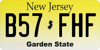 NJ license plate B57FHF