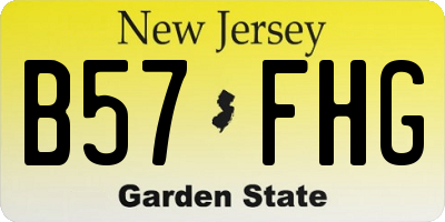NJ license plate B57FHG