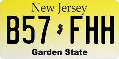 NJ license plate B57FHH