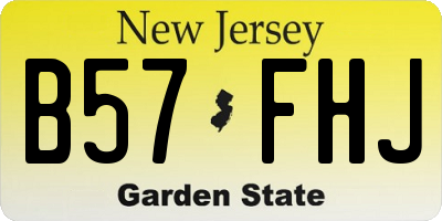 NJ license plate B57FHJ