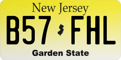 NJ license plate B57FHL