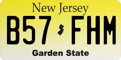 NJ license plate B57FHM