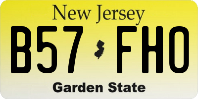 NJ license plate B57FHO