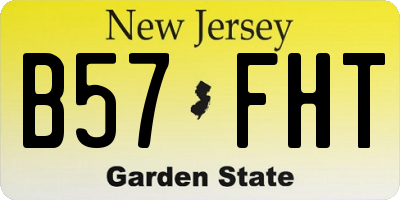 NJ license plate B57FHT