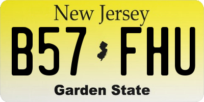 NJ license plate B57FHU