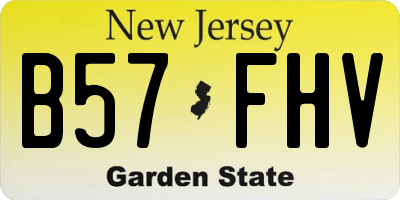 NJ license plate B57FHV