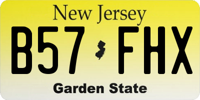 NJ license plate B57FHX