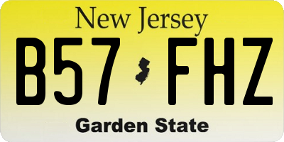 NJ license plate B57FHZ