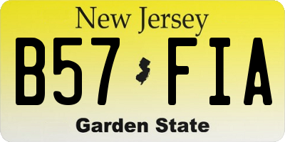 NJ license plate B57FIA