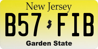 NJ license plate B57FIB