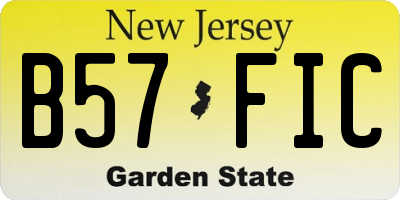 NJ license plate B57FIC