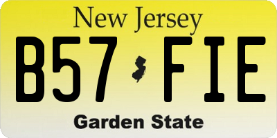 NJ license plate B57FIE
