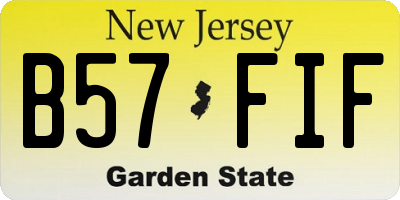 NJ license plate B57FIF