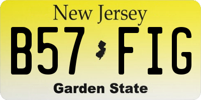 NJ license plate B57FIG