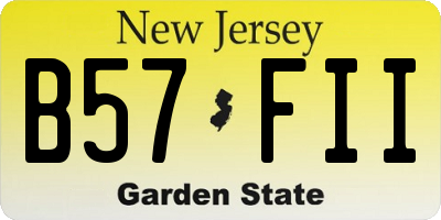NJ license plate B57FII