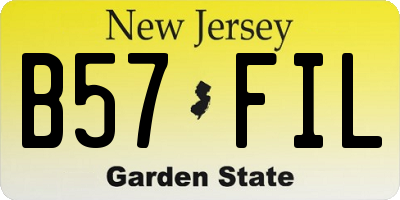 NJ license plate B57FIL