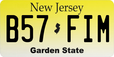 NJ license plate B57FIM