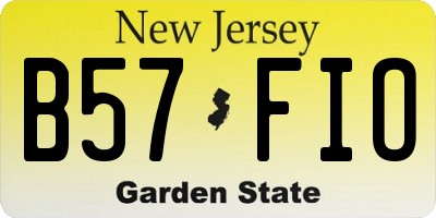 NJ license plate B57FIO