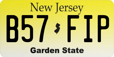 NJ license plate B57FIP