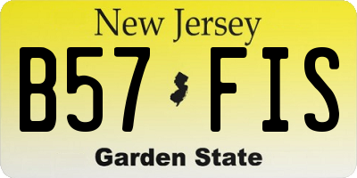 NJ license plate B57FIS