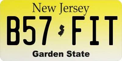 NJ license plate B57FIT