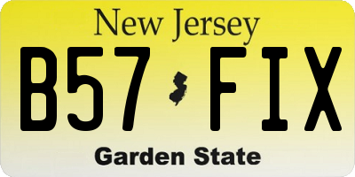 NJ license plate B57FIX