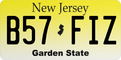 NJ license plate B57FIZ