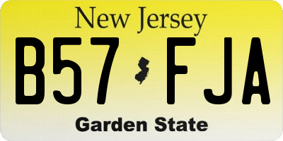 NJ license plate B57FJA