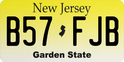 NJ license plate B57FJB