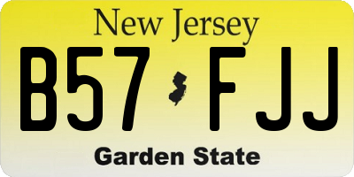 NJ license plate B57FJJ