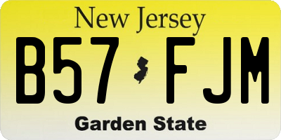 NJ license plate B57FJM