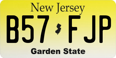 NJ license plate B57FJP