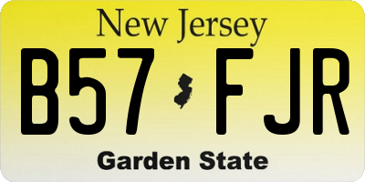 NJ license plate B57FJR