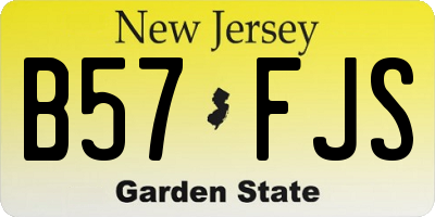 NJ license plate B57FJS
