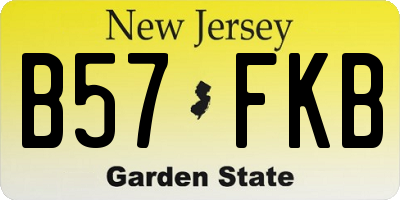 NJ license plate B57FKB