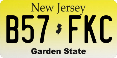 NJ license plate B57FKC