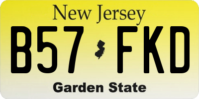 NJ license plate B57FKD