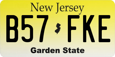 NJ license plate B57FKE