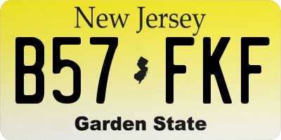 NJ license plate B57FKF