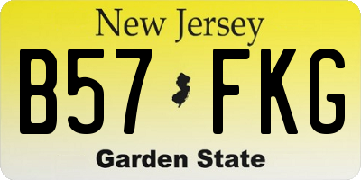 NJ license plate B57FKG