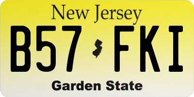NJ license plate B57FKI