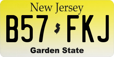 NJ license plate B57FKJ