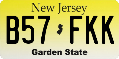 NJ license plate B57FKK