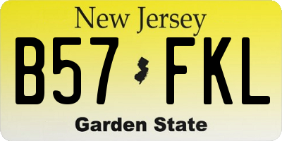 NJ license plate B57FKL