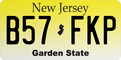NJ license plate B57FKP