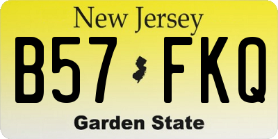 NJ license plate B57FKQ